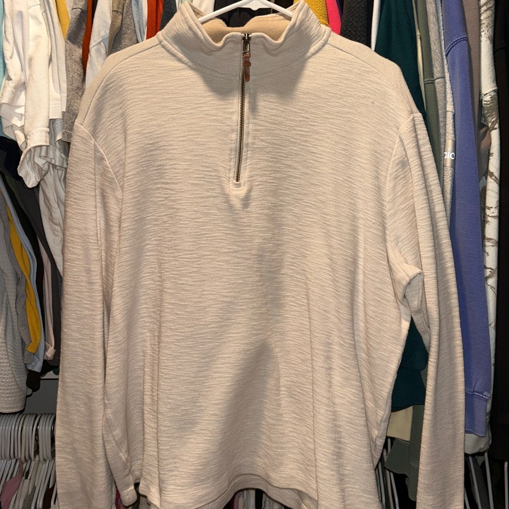 Men's Goodfellow & Co Cream Quarter-Zip Sweater